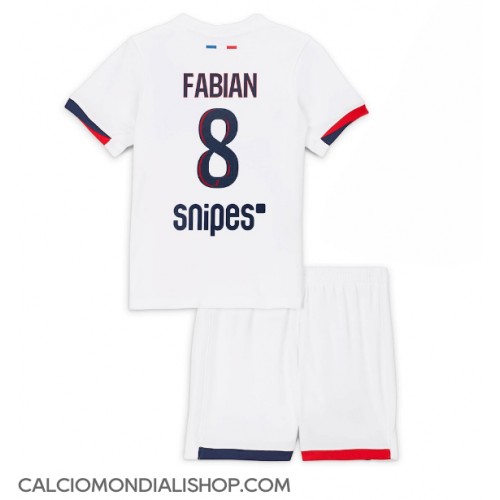 Maglie da calcio Paris Saint-Germain Fabian Ruiz #8 Seconda Maglia Bambino 2025-26 Manica Corta (+ Pantaloni corti)